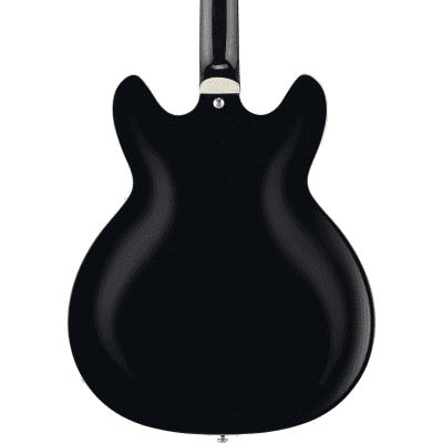 Hagstrom SUVIK-BLK Super Viking Flame Semi-Hollow Canadian Hard Maple Neck 6-String Electric Guitar image 3