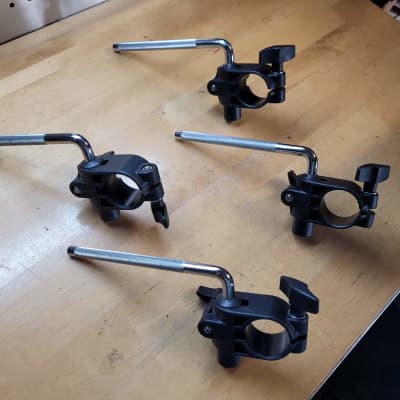 4 Roland Clamps with L-Rods - tom clamps cymbal rack mounts - Free Shipping image 4