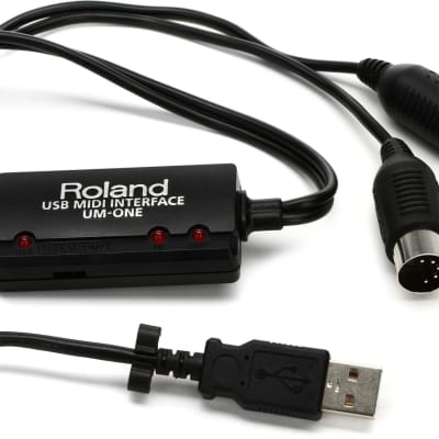 Roland UM-ONE mk2 USB MIDI Interface  Bundle with Hosa GHP-105 3.5mm TRS Female to 1/4-inch TRS Male Headphone Adapter image 2