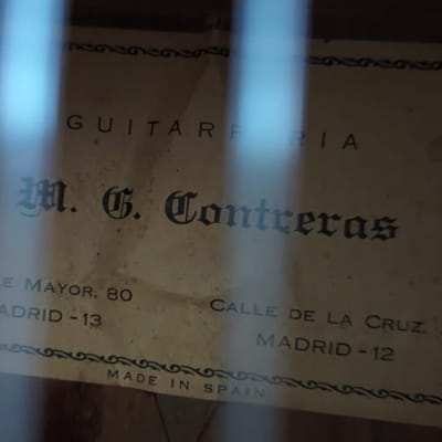 M G Contreras, Calle De La Cruz 3, Madrid 13, Calle Mayor 80 Classical Guitar with Hardcase Pre-Owned image 9