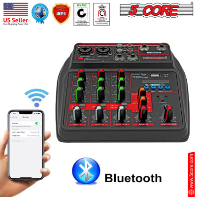 5 Core Audio Mixer DJ Mixer 4 Channel Sound Board w Built-in Effects & USB Bluetooth Audio Interface Music Mixer Professional Music Recording Equipment  MX 4CH image 9