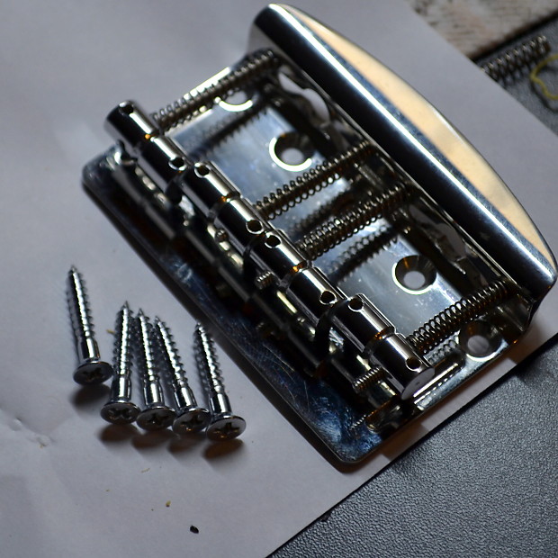Hipshot Vintage Bass Bridge 4-String Chrome USA MADE! | Reverb