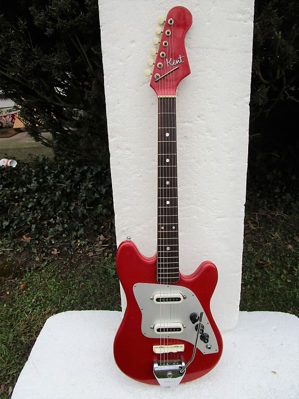 邦楽 Kent Kent Guitar, 1960's, Japan, 2 Pickup Fire Engine Red, Fresh