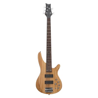 Glarry GIB Bass Guitar Full Size 5 String HH Pickup Burlywood for sale