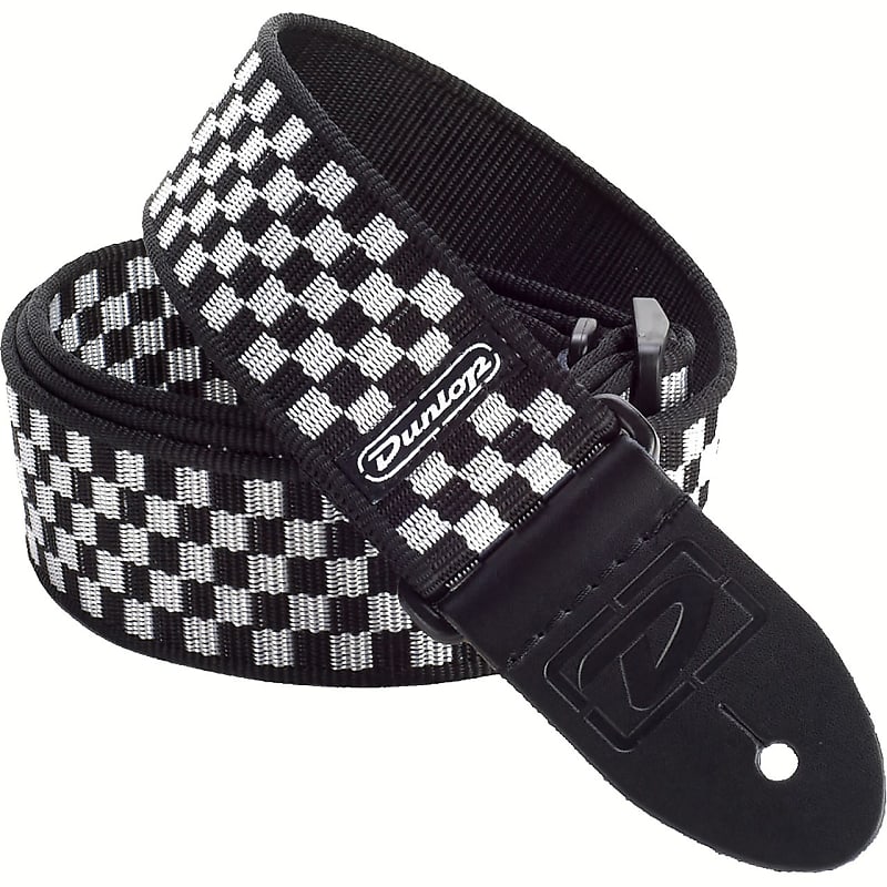 Dunlop D38-31BK Black and White Checkered Guitar Strap image 1