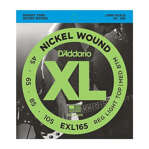 D'Addario EXL165 45-105 Custom Light/Long Scale Set Nickel Wound Electric Bass Strings image 1