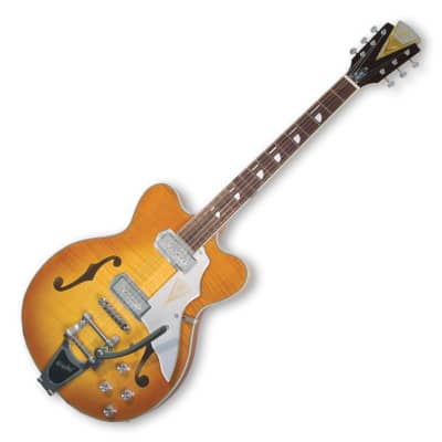 Kay Reissue  Artist Demo Jazz II K775V Electric Guitar with Bigsby FREE $250 Case - Ice Tea Sunburst image 3
