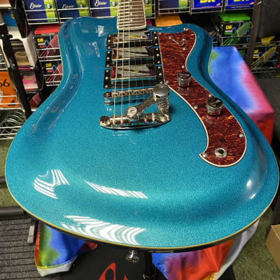 Italia Modena Challenge electric guitar in metallic turquoise - Made in Korea image 2