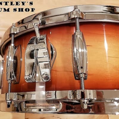 Gretsch 5.5x14" USA Custom Snare Drum in Amber Walnut Burst Finish image 6