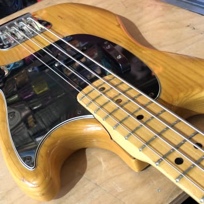1976 Fender Mustang Bass Natural Gloss Finish Short-Scale Electric Bass Guitar with Hardshell Case image 7