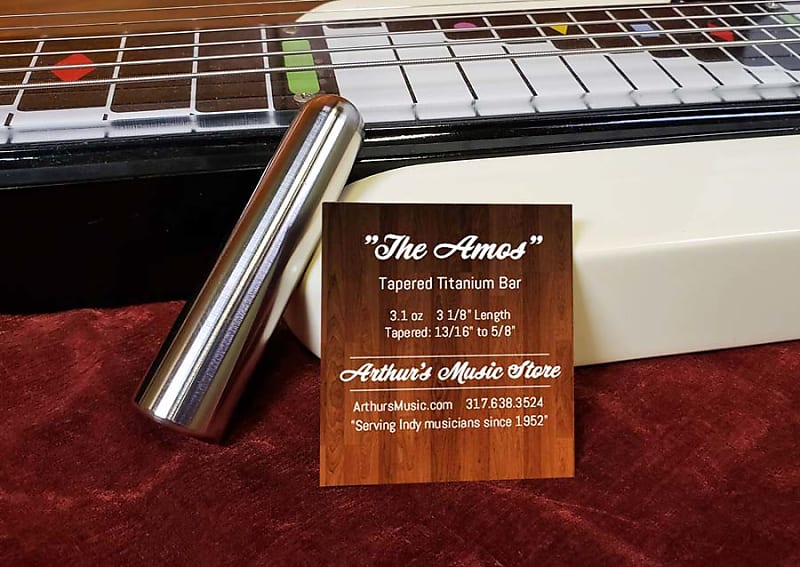 Arthur's Music  "The Amos" - Tapered Titanium Steel Guitar Tone Bar image 1
