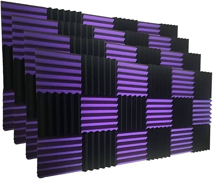 48 Black/Purple Acoustic Foam Panel Wedge Studio | Reverb