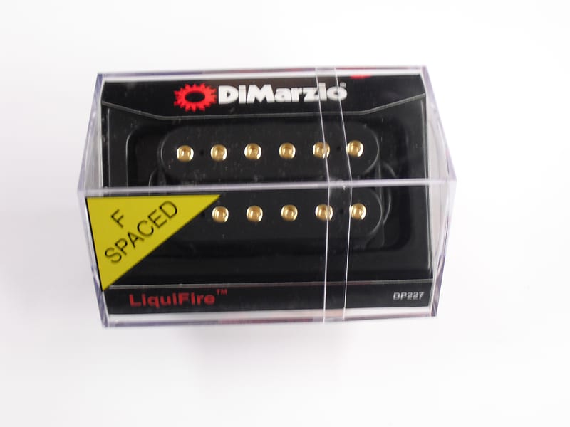 DiMarzio F-spaced Liquifire Humbucker Black W/Gold Poles DP 227