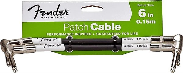 Fender Performance Series Instrument Cable, 6", Black, Two-Pack 2016 image 1