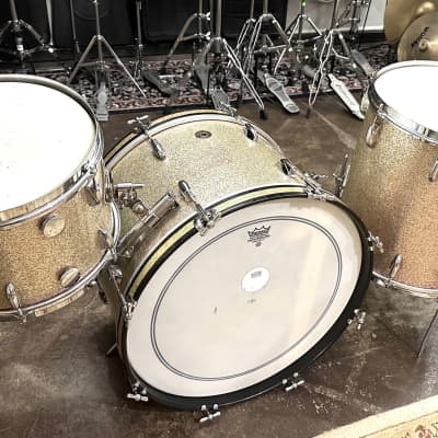 Gretsch BroadKaster Name Band 50’s - Peacock Sparkle 3 PC Set image 2