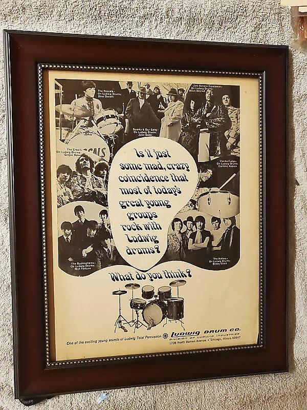 1969 Ludwig Drums Promotional Ad Framed Jimi Reverb Deutschland