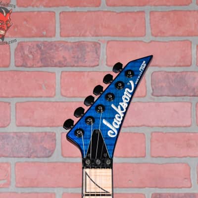 Jackson USA Custom Shop SLAT 1H FR Master-Built by “Metal” Joe Williams Arched Flame Top Blue on Black 2022 w/OHSC image 9
