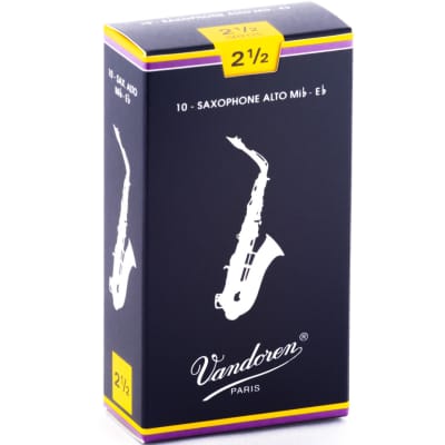 Vandoren Traditional Alto Saxophone Reeds - #2.5, 10 Box image 1