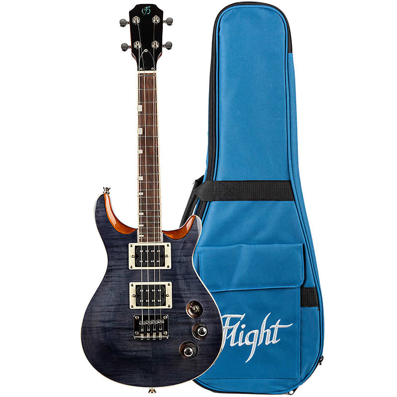 Flight Vanguard Solid Body Transparent Black Electric Ukulele New - Transparent Black - Solid Body image 1