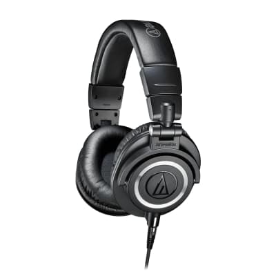 Mint Audio Technica ATH-M50X Professional Studio Monitor Headphones Black, Bundle with Pig hog 10ft Extension Cable & Liquid Polishing Cloth with Detachable Cables image 2