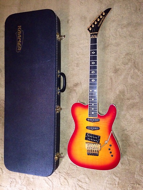 Vintage 1980's Kramer American Telecaster sc3 flame top electric guitar  rare!