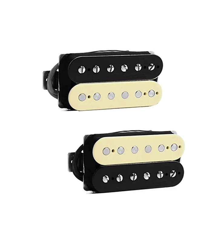 920D Custom Roughnecks Humbucker Guitar Pickups Uncovered - Black/Aged White image 1