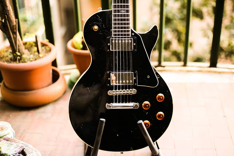 Pearl Les Paul Custom 1980 black Lawsuit Japan Gibson Copy Vintage imagen 1