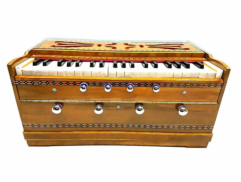 Handmade Bombay Harmonium  Chudidaar Style8 Stopper Bellow 39 Key Two Reed Bass Male  2022 image 1