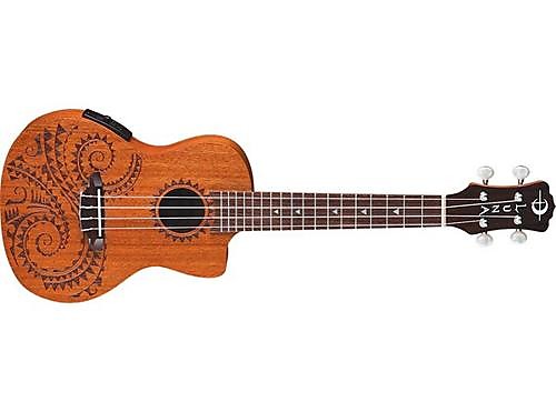 Luna Guitars Uke Tattoo Concert Acoustic-Electric Ukulele image 1