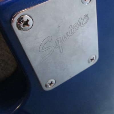 FENDER Squier Standard Jazz Electric Bass Guitar w/Blue matching h/s sold AS IS image 8