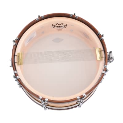 Craviotto 5.5x14 Solid Maple Super Swing Snare Drum w/Walnut Inlay & Brown Stained Wood Hoops image 6