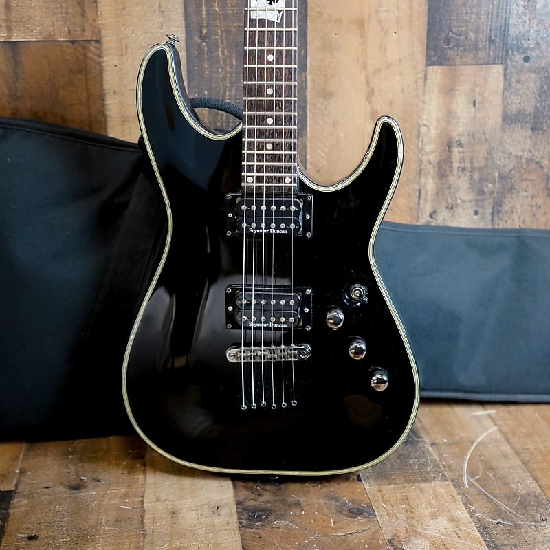 Schecter Blackjack EX Baritone 2009 Black Card Inlays Rare w