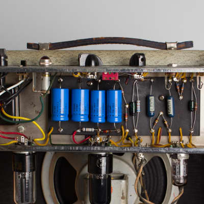 White Tube Amplifier, made by Fender (1962), ser. #AS-00714. image 6