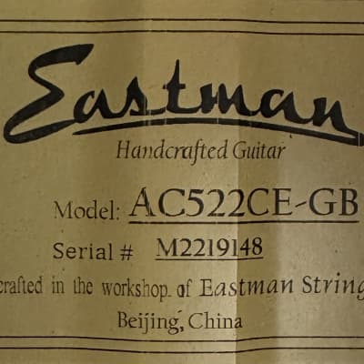 Eastman AC522CE-GB Grand Auditorium Acoustic-Electric w/ Case, Setup #9148 image 8