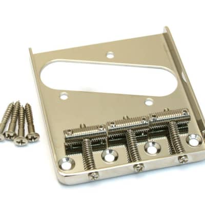 Allparts Nickel Vintage Telecaster Bridge with Threaded Saddles TB-0020-001 for sale