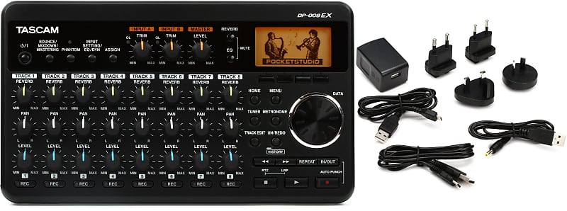 TASCAM DP-008EX 8-track Digital Portastudio Bundle with TASCAM PS