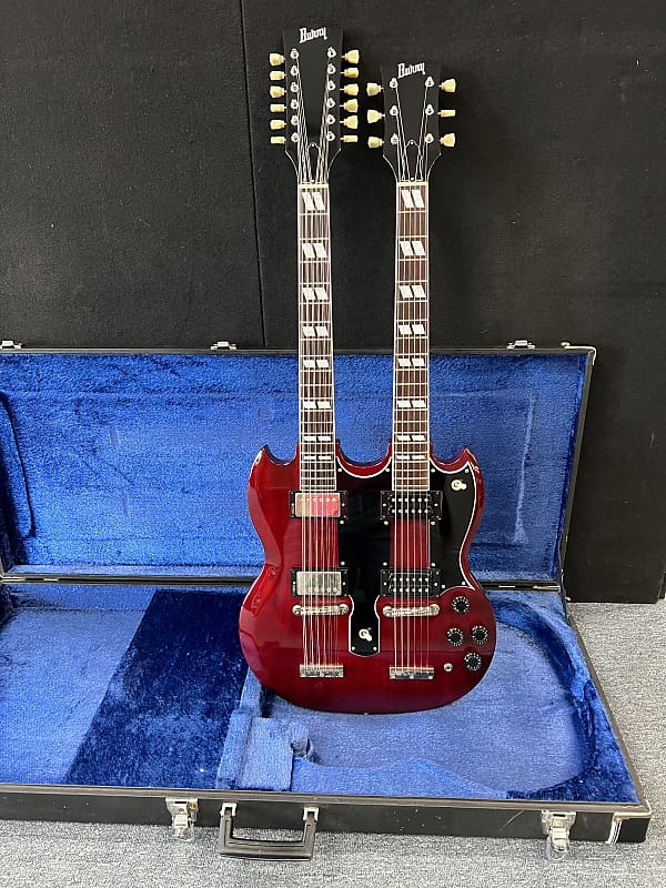 Burny  RSG-140JP Double Neck guitar MIJ 1990's Red Jimmy Page EDS-1275 copy  W/OHSC image 1