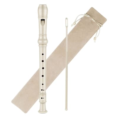Soprano Recorder C Key 8 Holes 3-Piece German Style Baroque Fingering Recorder Instrument With Cleaning Rod And Storage Bag, For Beginners Kids Students((1 Set Beige) image 1