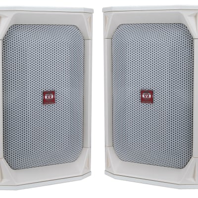 Singtronic High Quality 5000W Vocal Karaoke Speakers (Pair) - White image 1