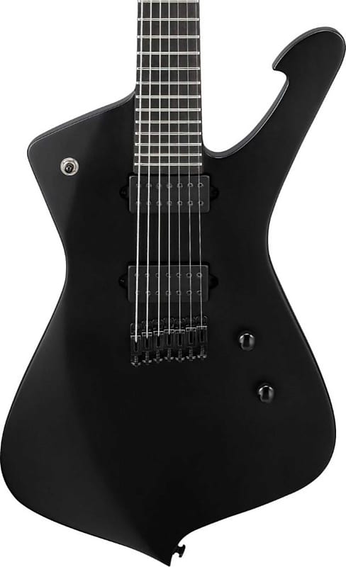 Ibanez ICTB721 Iceman Iron Label 7-String Electric Guitar, Black Flat w/ Bag image 1
