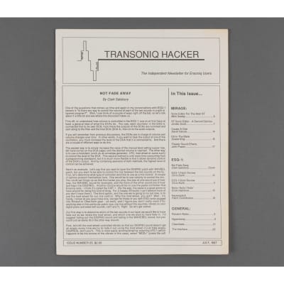 Transoniq Hacker Ensoniq User's Newsletter Issue #25