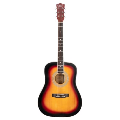 Glarry GT508 41in Solid Top Folk Acoustic Guitar Dreadnought Natural Black Sunset image 2