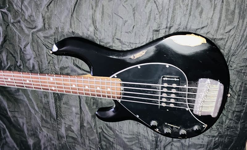 Music Man early 90s left handed 5 string bass Stingray 5 1992 - Black image 1