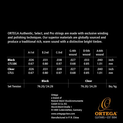 ORTEGA GTLS Custom Made Guitarlele Select String Set Custom Nylon image 2