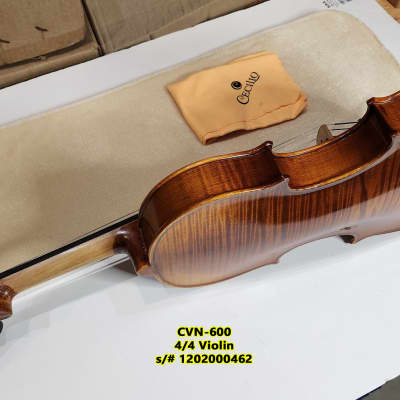 Cecilio 4/4 Advanced Level Violin Featuring Aged 7+ Years - Solid Spruce Top Highly Flamed One-Piece Maple Back and Sides All-Ebony Components, Independent Fine-Tuners, Brazilwood Bows, Hand-Rubbed Oil Finish... image 21