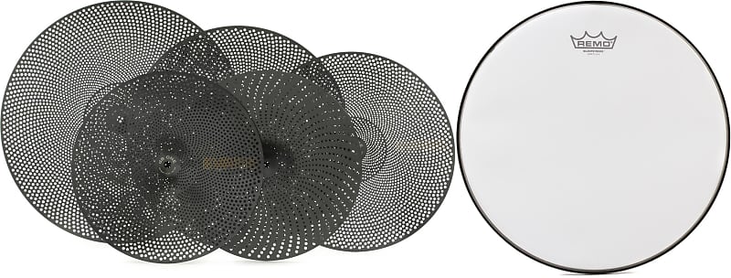 Evans dB One Low Volume 4-piece Cymbal Set  Bundle with Remo Silentstroke Drumhead - 14-inch image 1