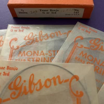 Vintage 1930s 1940s Gibson Tenor Banjo Strings case candy for TB-6 T-BF TB-5 Recording King image 7