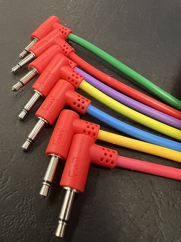 Angled Eurorack Synth Modular Patch Cable 5 pack Purple Reverb UK