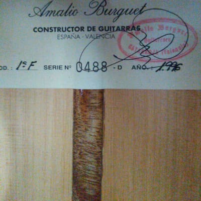 Amalio Burguet 1F Flamenco Guitar 1996 image 8