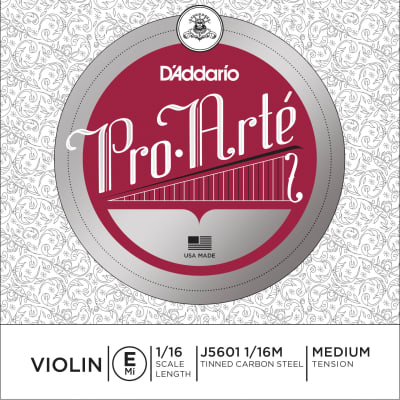 D'Addario J5601 1/16M Pro-Arté 1/16 Violin String - E Medium